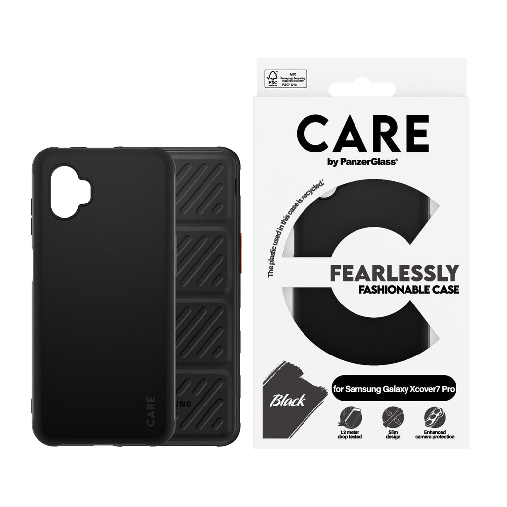 PanzerGlass PanzerGlass CARE™ by ® TPU Case Black Samsung Galaxy Xcover7 Pro 5G coque de protection pour téléphones portables Housse Noir