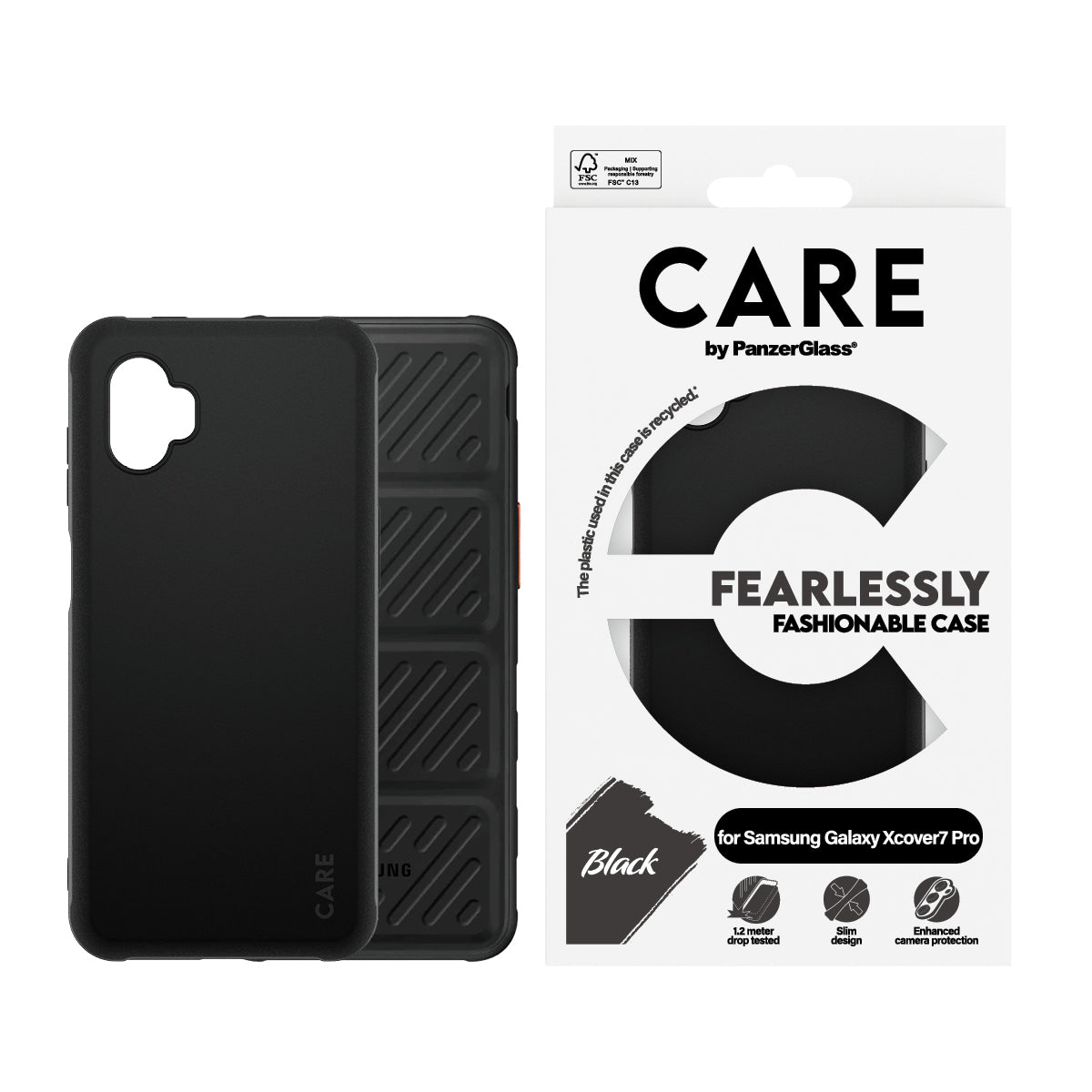 PanzerGlass PanzerGlass CARE™ by ® TPU Case Black Samsung Galaxy Xcover7 Pro 5G coque de protection pour téléphones portables Housse Noir