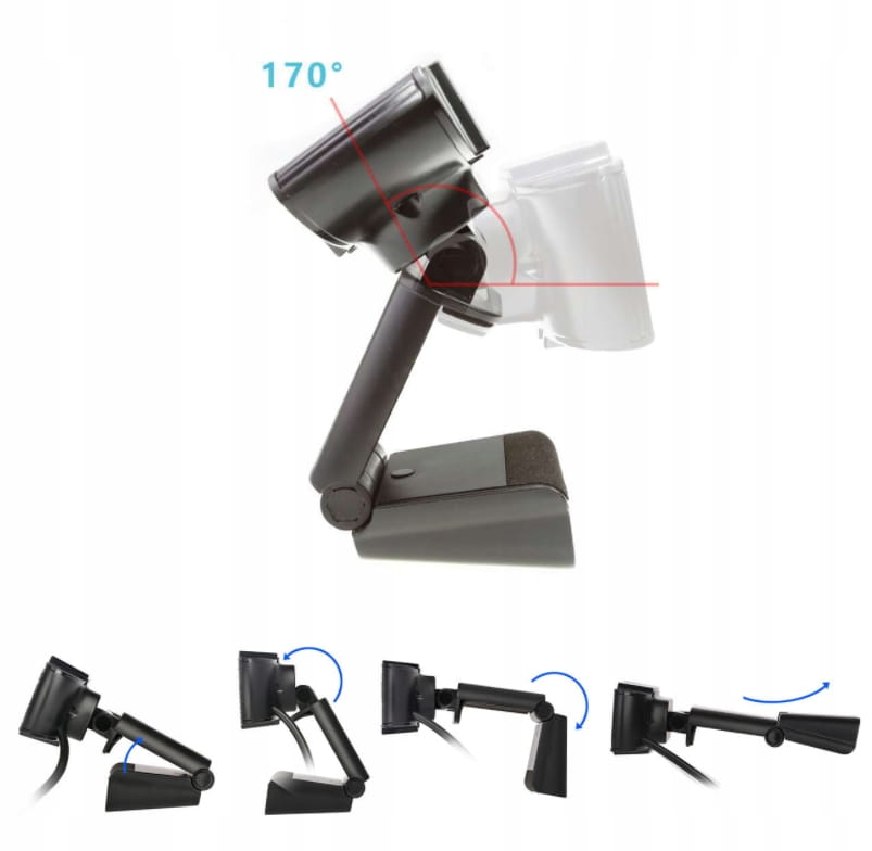 Caméra web FULL HD 1080p avec microphone pour les appels Skype et les conférences, modèle Zenwire W1