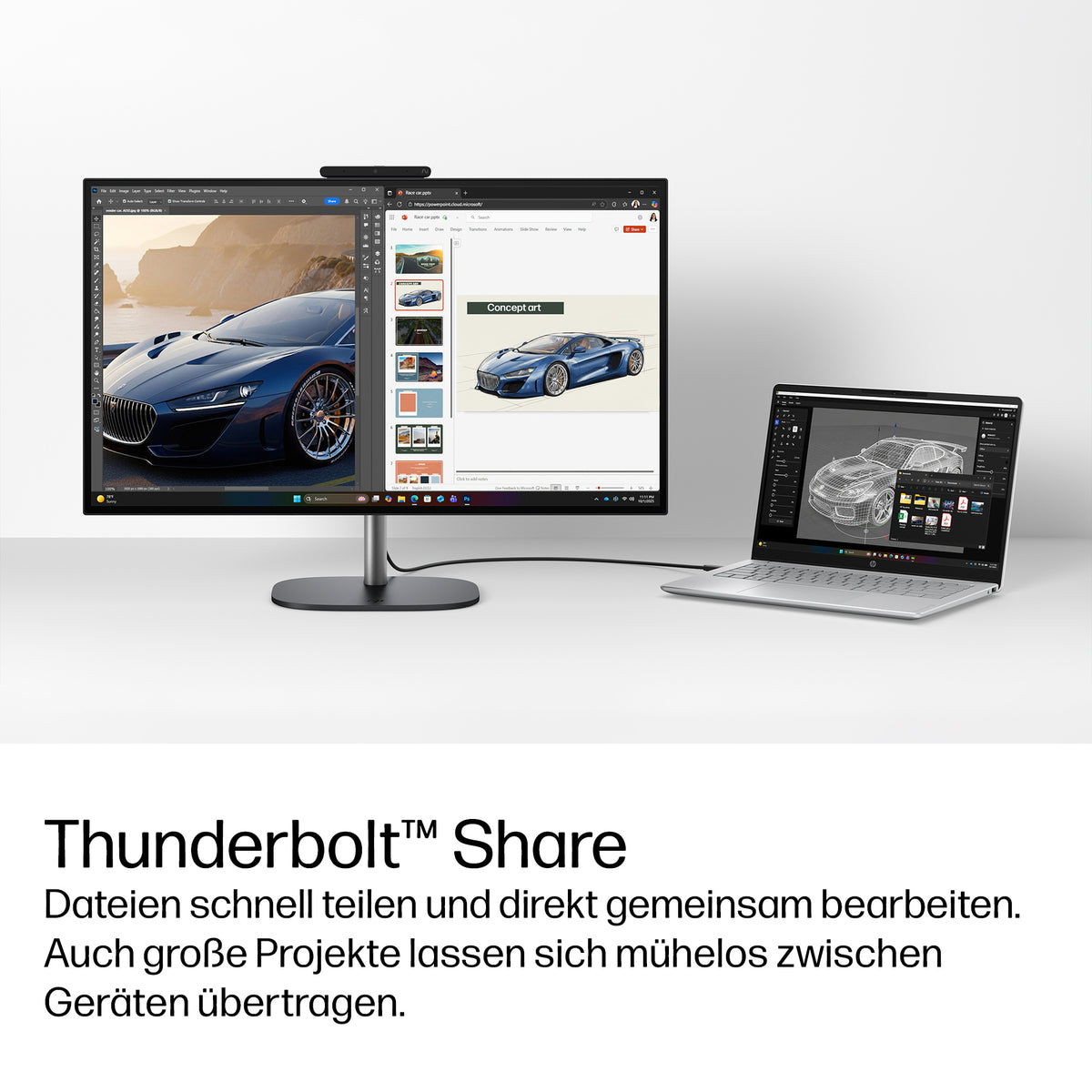 HP Omnistudio X All-in-One 27-cx0170ng, Écran 27" QHD, Intel Core Ultra 7 365H, 16GB RAM, 1TB SSD, Windows 11