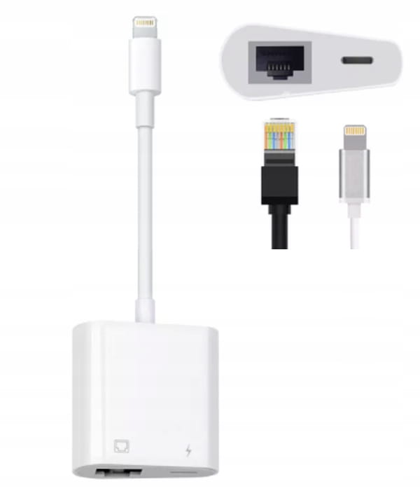 Carte réseau Adaptateur Lightning Ethernet RJ45 LAN pour iPhone et iPad Zenwire BYL-2210