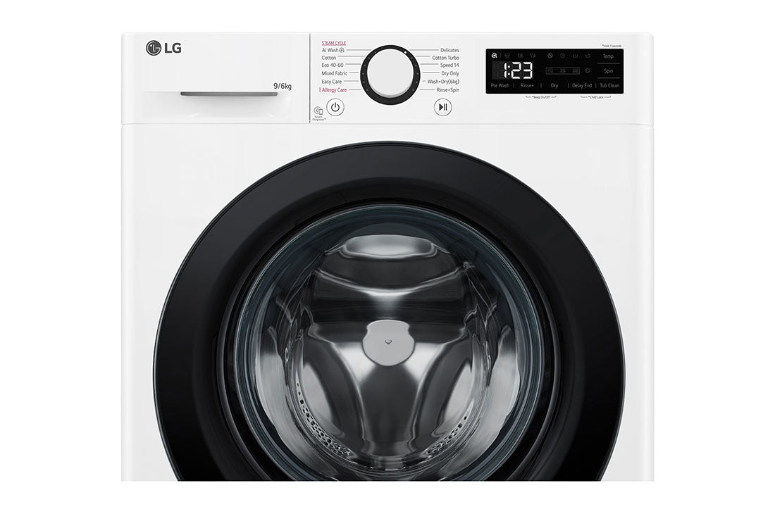 LG F4DR509SBW machine à laver avec sèche linge Pose libre Charge avant Noir, Blanc