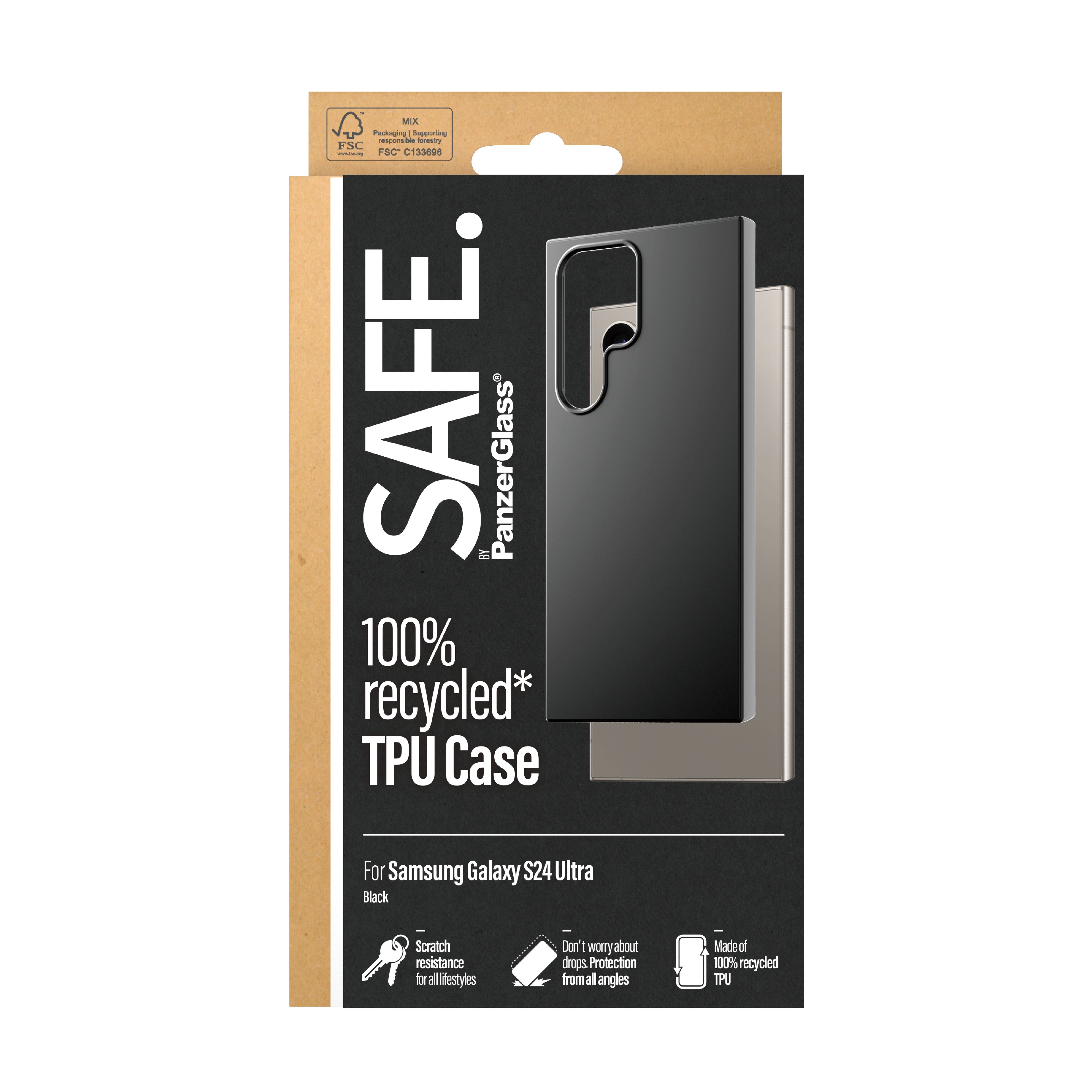 PanzerGlass PanzerGlass SAFE. by ® TPU Case Samsung Galaxy S24 Ultra | Black coque de protection pour téléphones portables Housse Noir