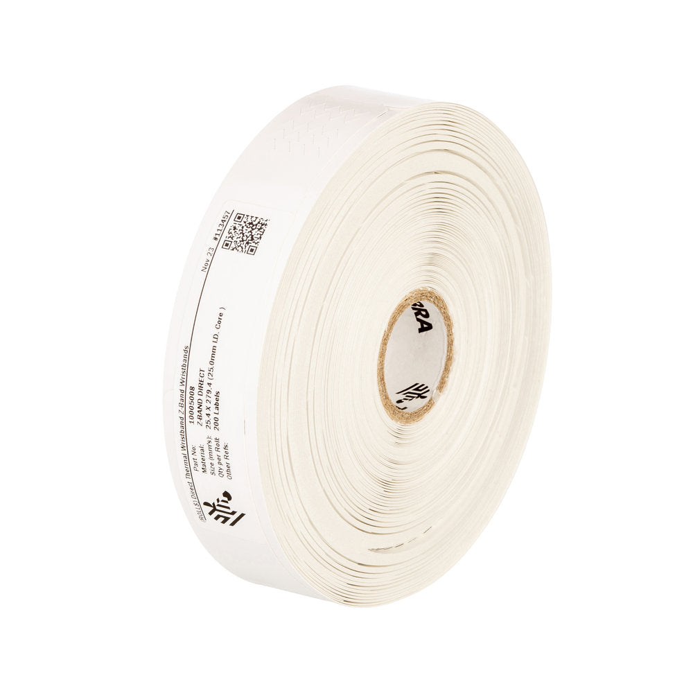Zebra Z-Band Direct Wristband Blanc