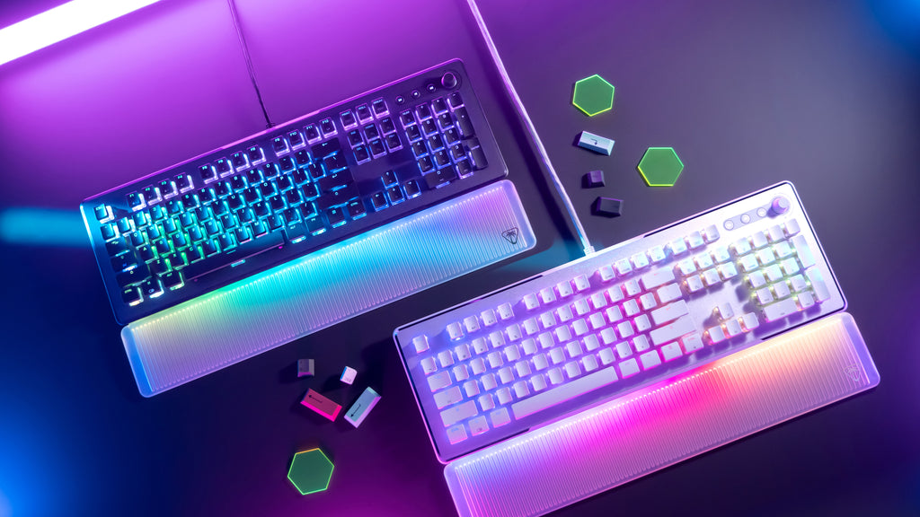 Turtle Beach Vulcan II Max - Clavier gaming PC optique et mécanique, touches rétro-éclairées RGB personnalisables et repose-poignet, Smart Keys, interrupteurs Titan II linéaires et fluides, plaque en aluminium, durabilité 200 millions de frappes - No