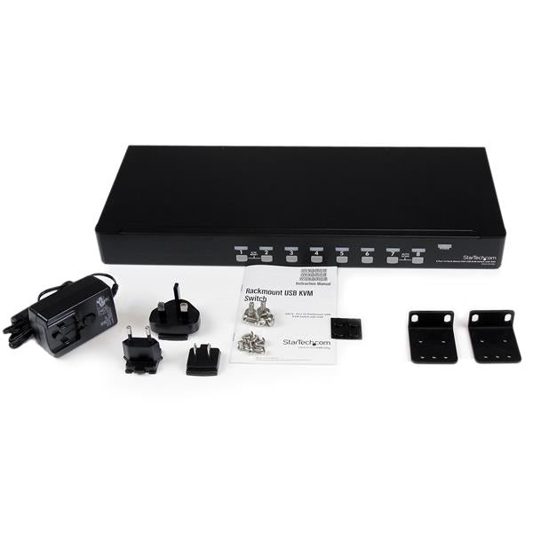 StarTech.com Switch KVM USB VGA 8 ports avec OSD, Montage Rack 1U