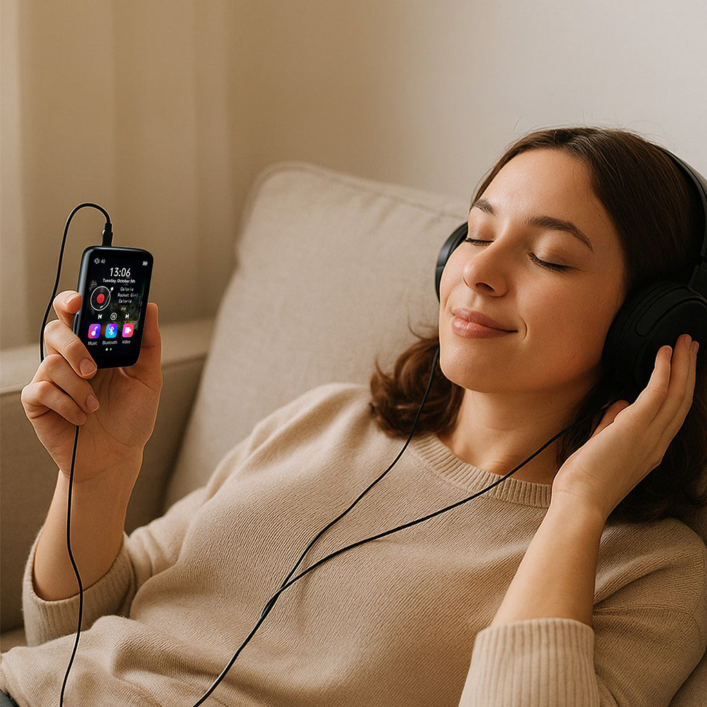 Lecteur portable MP3/MP4 avec Bluetooth, radio FM, dictaphone, carte SD et écouteurs - 36 Go - Zenwire P1