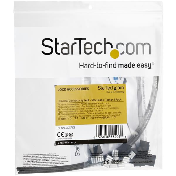 StarTech.com Câbles d'attache de sécurité en acier - Réglable - Paquet de 5 - vue 6