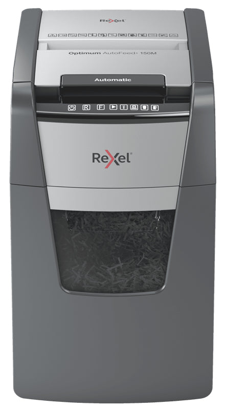 Rexel Optimum AutoFeed+ 150M Destructeur de Papier Micro-broyage 55 dB 22 cm Noir et Gris