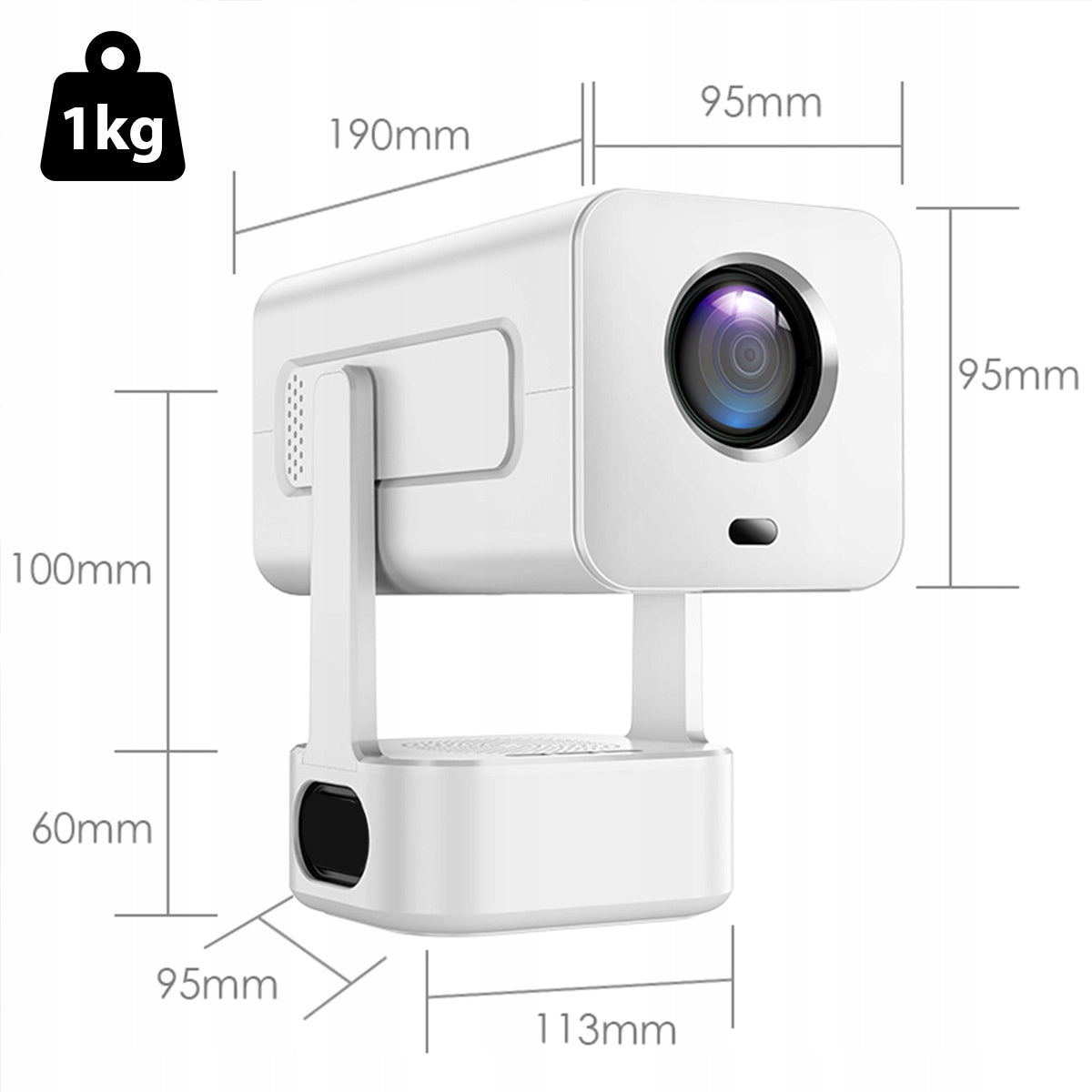 Mini-projecteur portable Android 13 avec Wi-Fi, projection à 360°, Full HD et 4K pour téléphone Zenwire IMC360