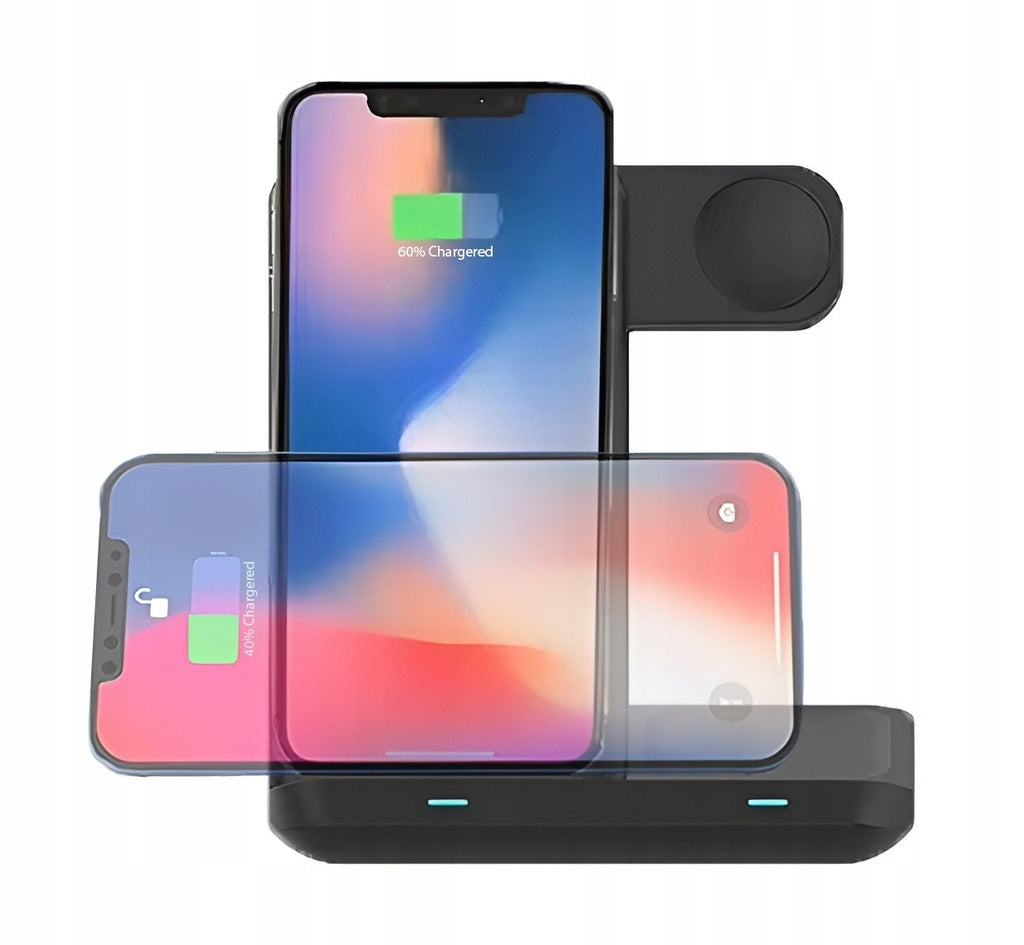 Chargeur sans fil 3-en-1 USB-C à induction pour téléphone, smartphone, montre connectée, écouteurs TWS, AirPods et Buds - Zenwire X12