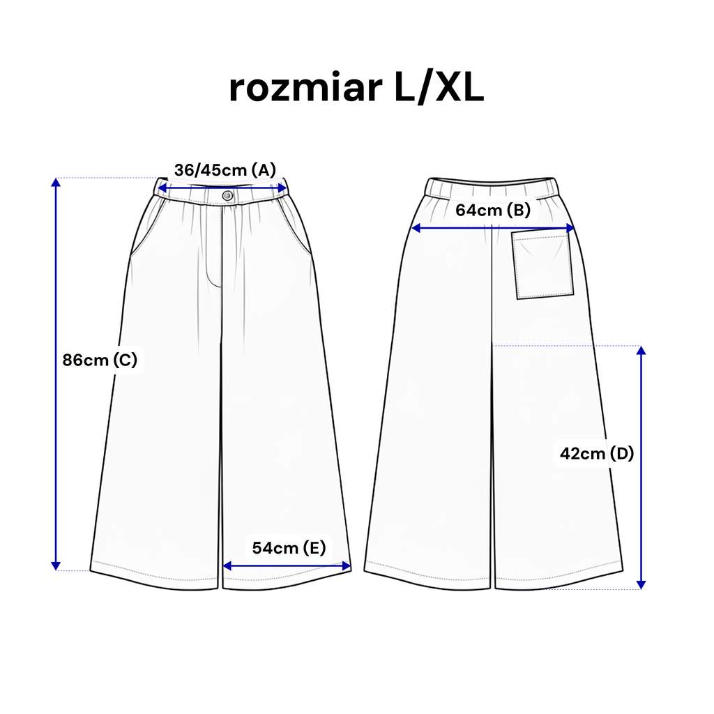Pantalon-jupe 7/8 en lin - pantalon-jupe ample avec élastique à la taille