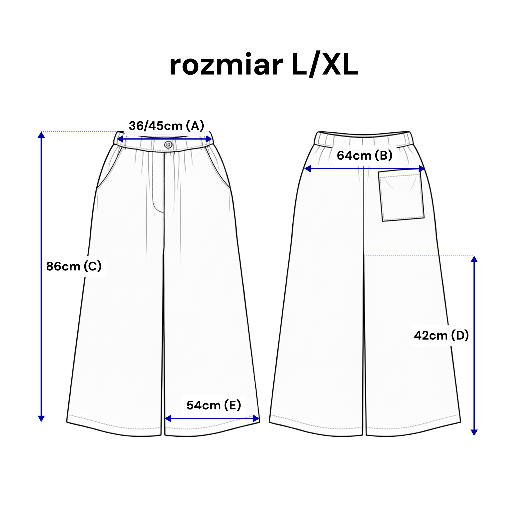 Pantalon-jupe 7/8 en lin - pantalon-jupe ample avec élastique à la taille