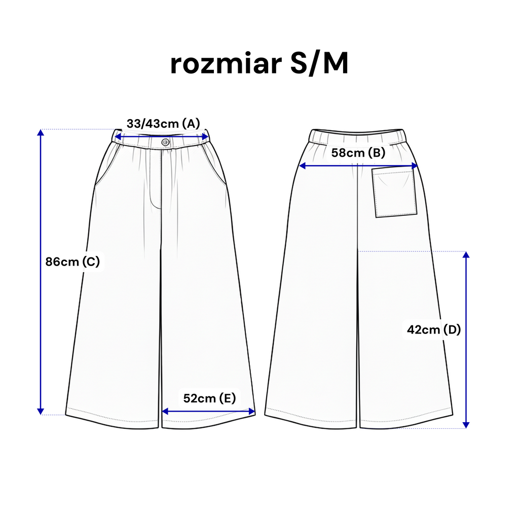 Pantalon-jupe 7/8 en lin - pantalon-jupe ample avec élastique à la taille