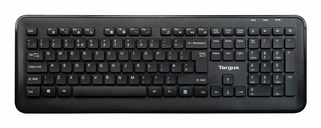 Targus AKM610NO Ensemble Clavier et Souris Sans Fil RF, Disposition QWERTY Nordique, Noir