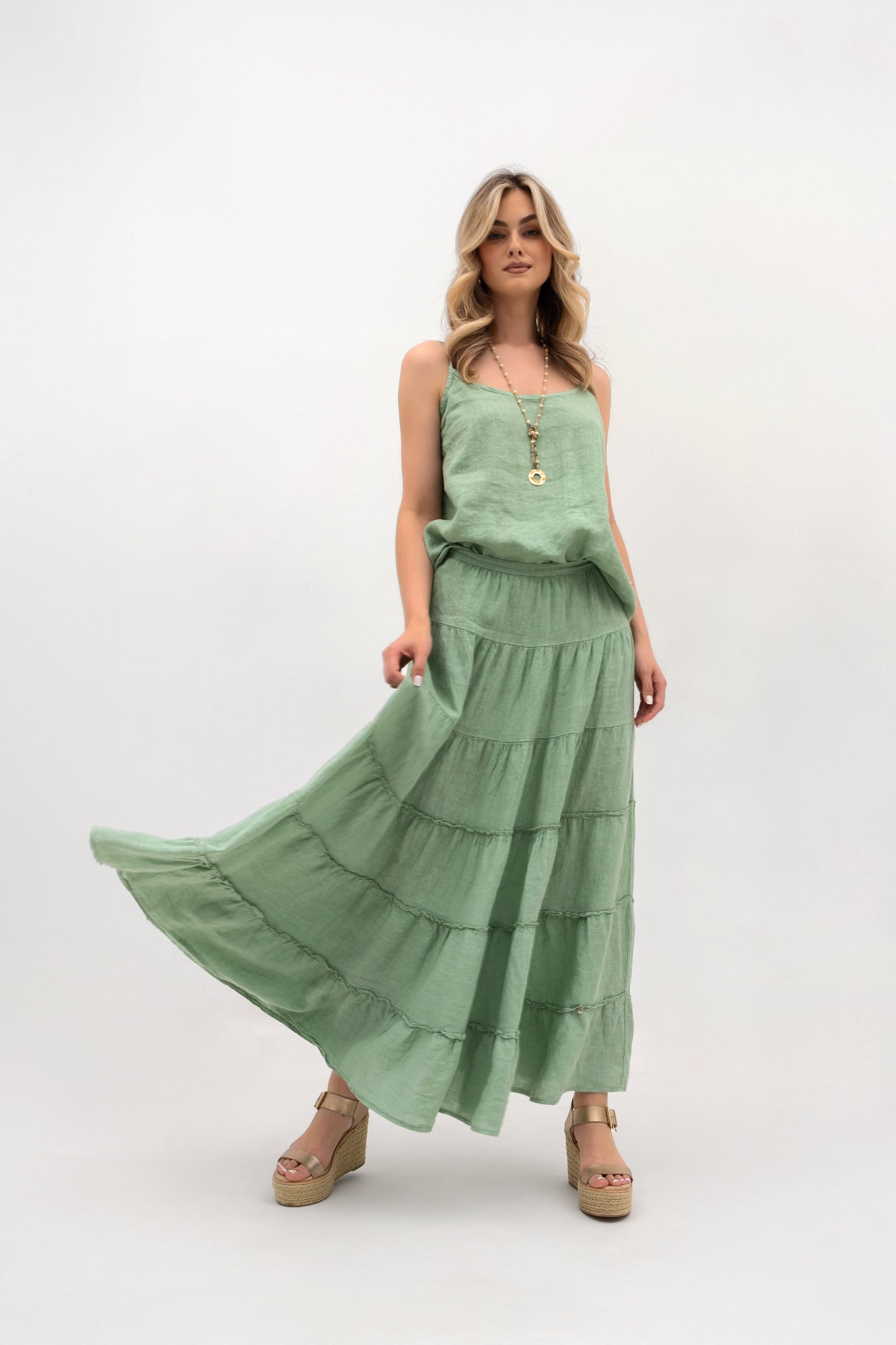 Haut en lin à bretelles pour femme - style bohème