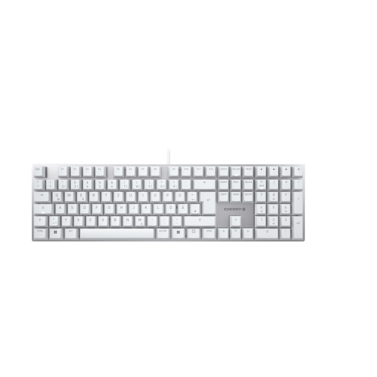 CHERRY KC 200 MX clavier Universel USB QWERTZ Allemand Argent, Blanc