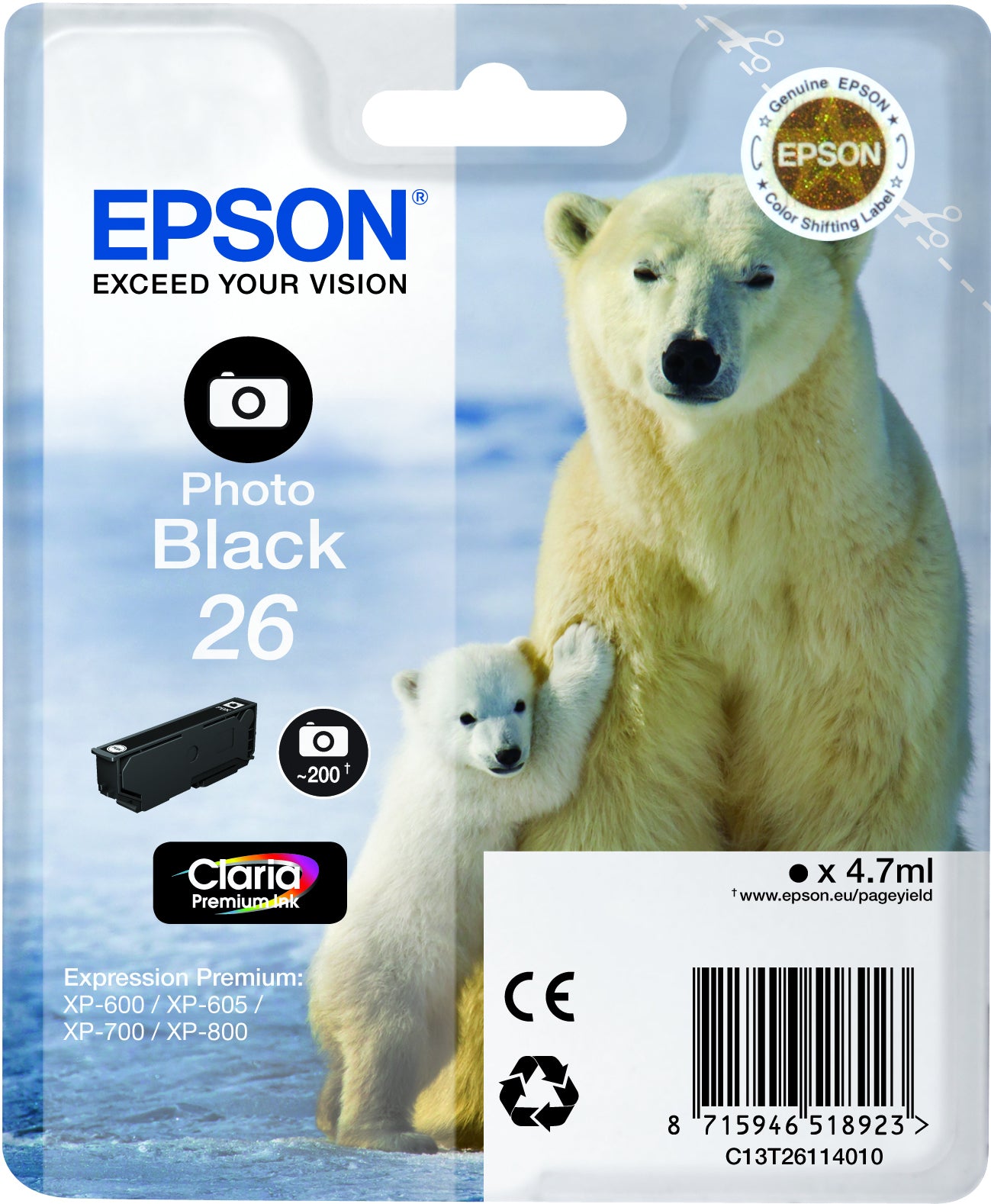 Epson Polar bear Cartouche "Ours Polaire" - Encre Claria Premium N Photo
