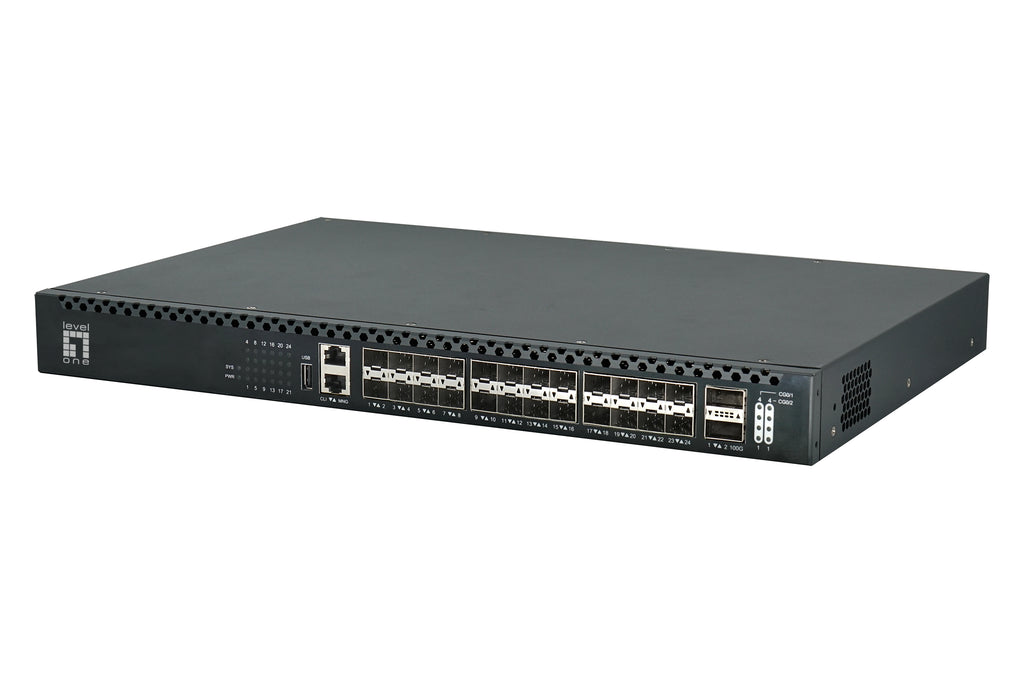 LevelOne XQS-3126 Commutateur Réseau Géré L3, Noir
