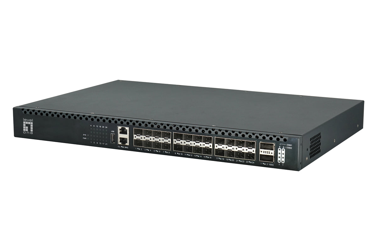 LevelOne XQS-3126 Commutateur Réseau Géré L3, Noir