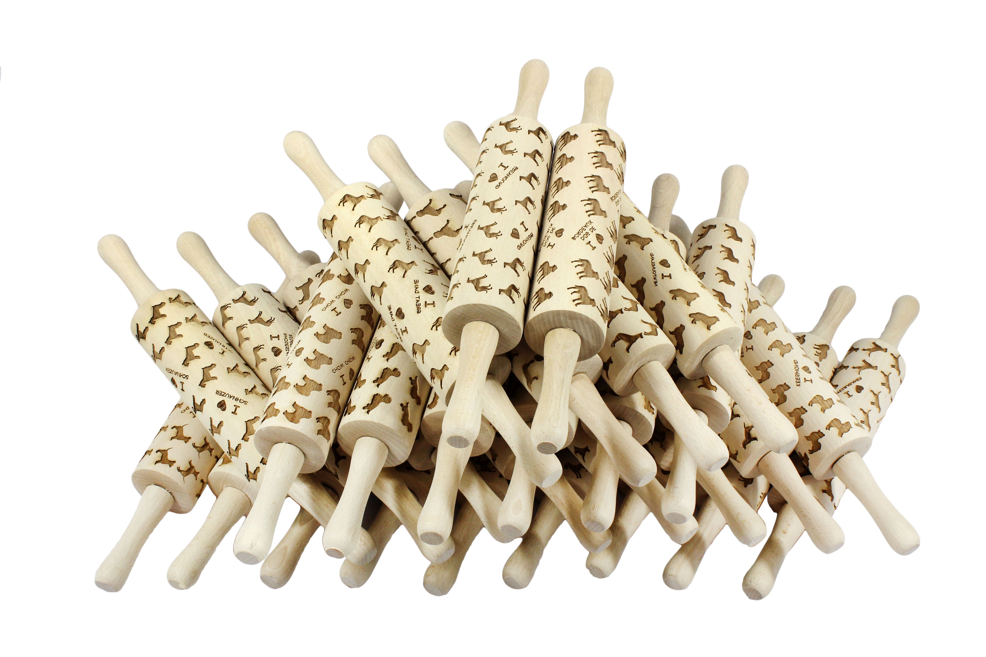 Papillon, Continental Toy Spaniel, Butterfly dog II - patterned rolling pin with a dog, rolling pin for dough and ceramics, a gift for a pastry chef from the Art-Dog brand