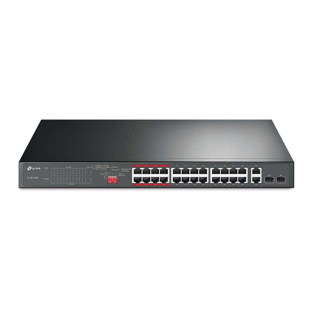 TP-Link TL-SL1226P Switch réseau Non-géré Gigabit Ethernet PoE 24 Ports, Format 1U, Gris