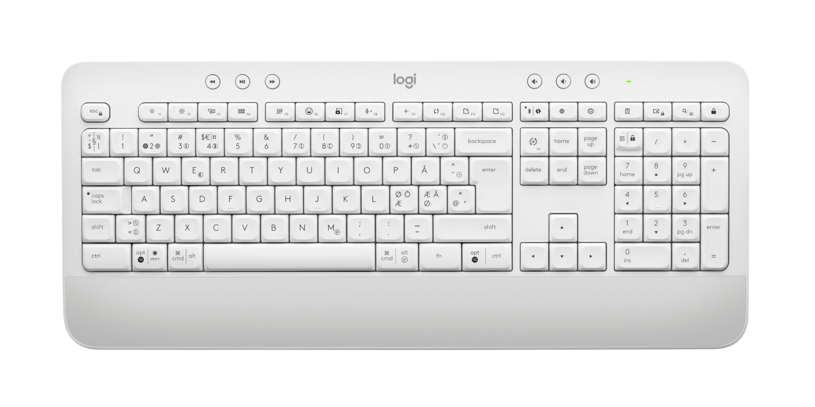 Logitech 920-011038 teclado Ratón incluido Oficina Bluetooth QWERTY Nórdico Blanco