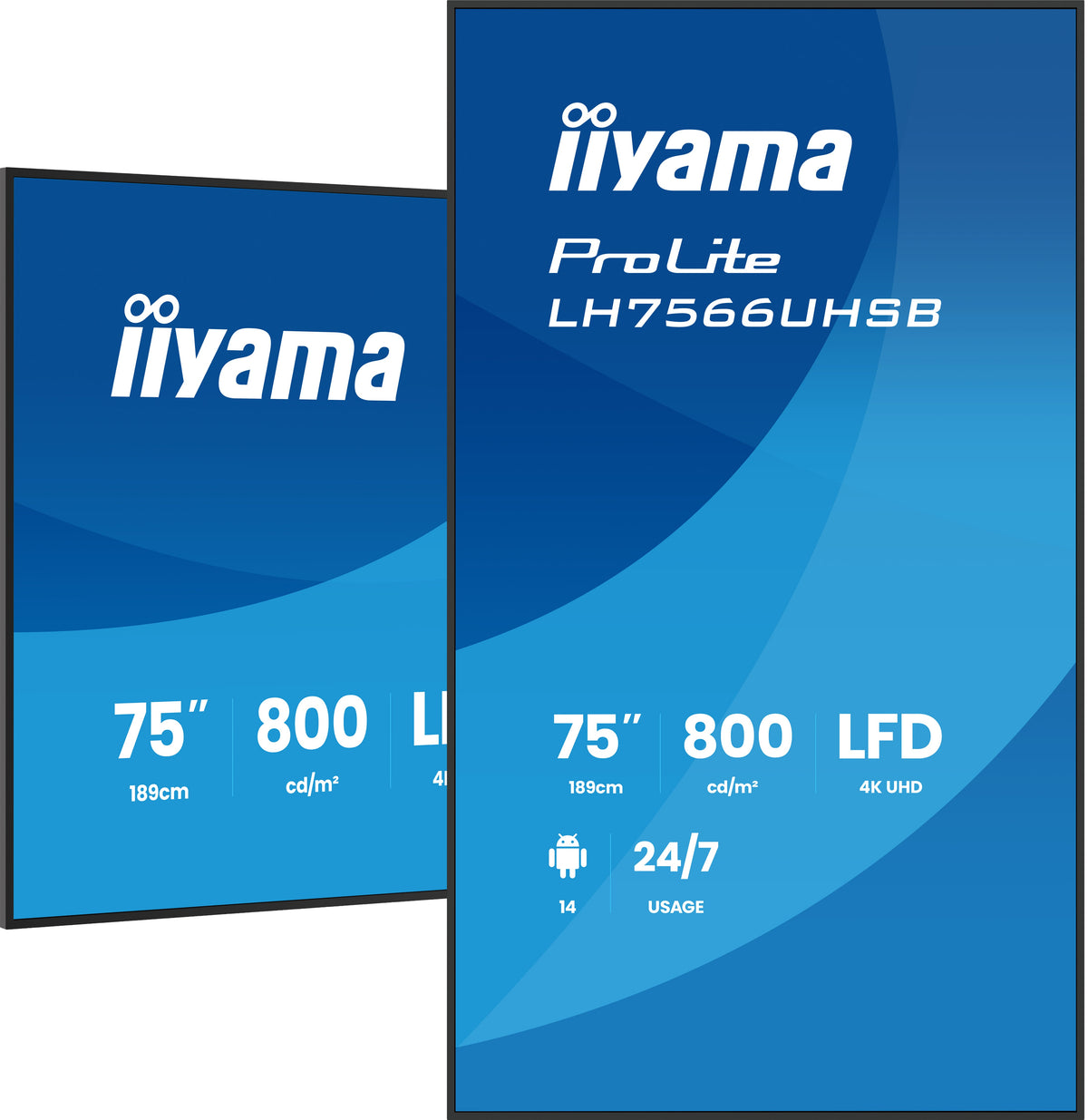 iiyama LH7566UHSB-B1AG Écran d'affichage dynamique Écran plat de signalisation numérique 190,5 cm (75") LCD Wifi 800 cd/