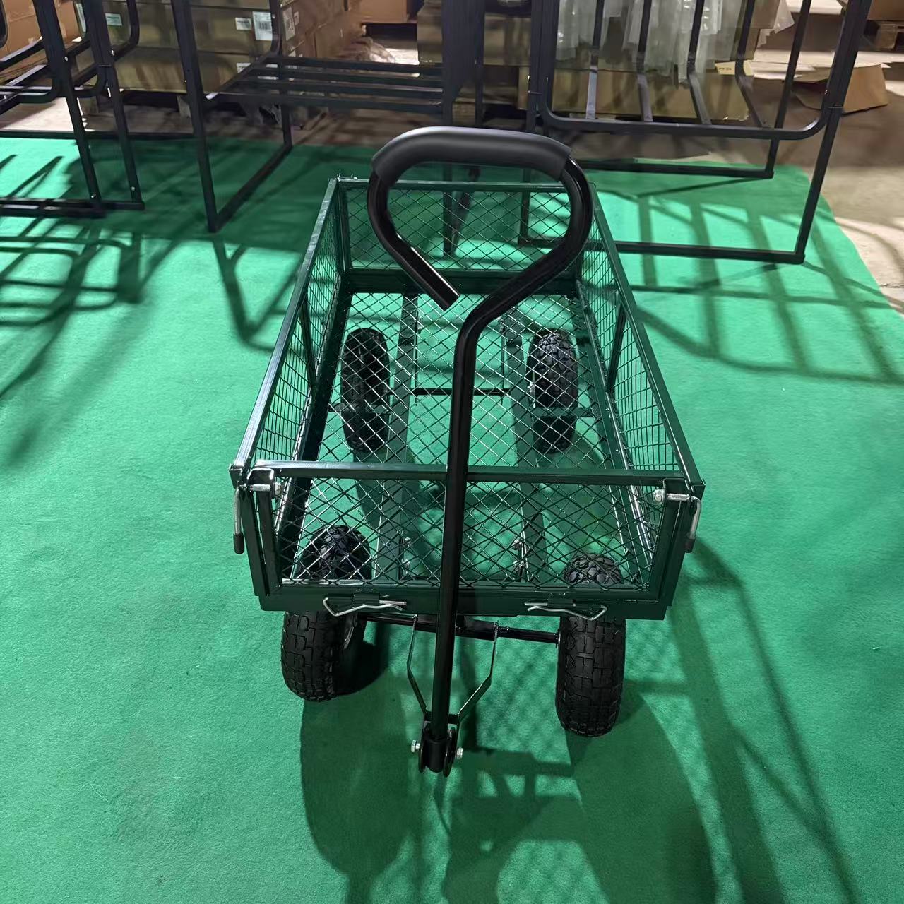 WÓZEK TRANSPORTOWY OGRODOWY 200 KG OTWIERANE BURTY DUŻE POMPOWANE KOŁA