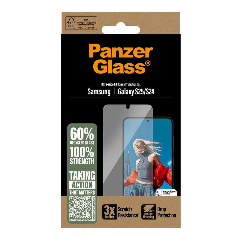 PanzerGlass PanzerGlass ® Screen Protector Samsung Galaxy S25 | S24 | Ultra-Wide Fit Protection d'écran transparent 1 pièce(s)