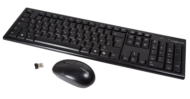 LogiLink ID0104 clavier Souris incluse Bureau RF sans fil QWERTZ Noir