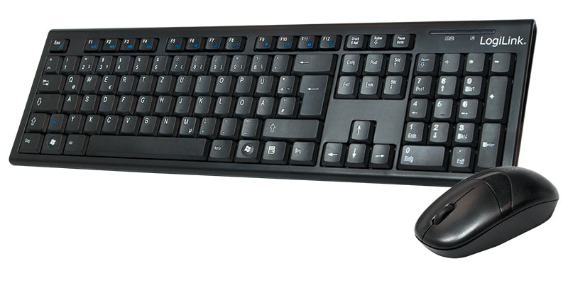 LogiLink ID0104 clavier Souris incluse Bureau RF sans fil QWERTZ Noir