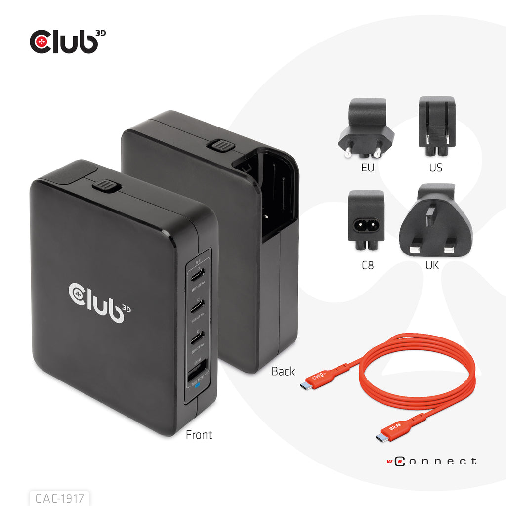CLUB3D CAC-1917 chargeur d'appareils mobiles Universel Noir Secteur Charge rapide Intérieure