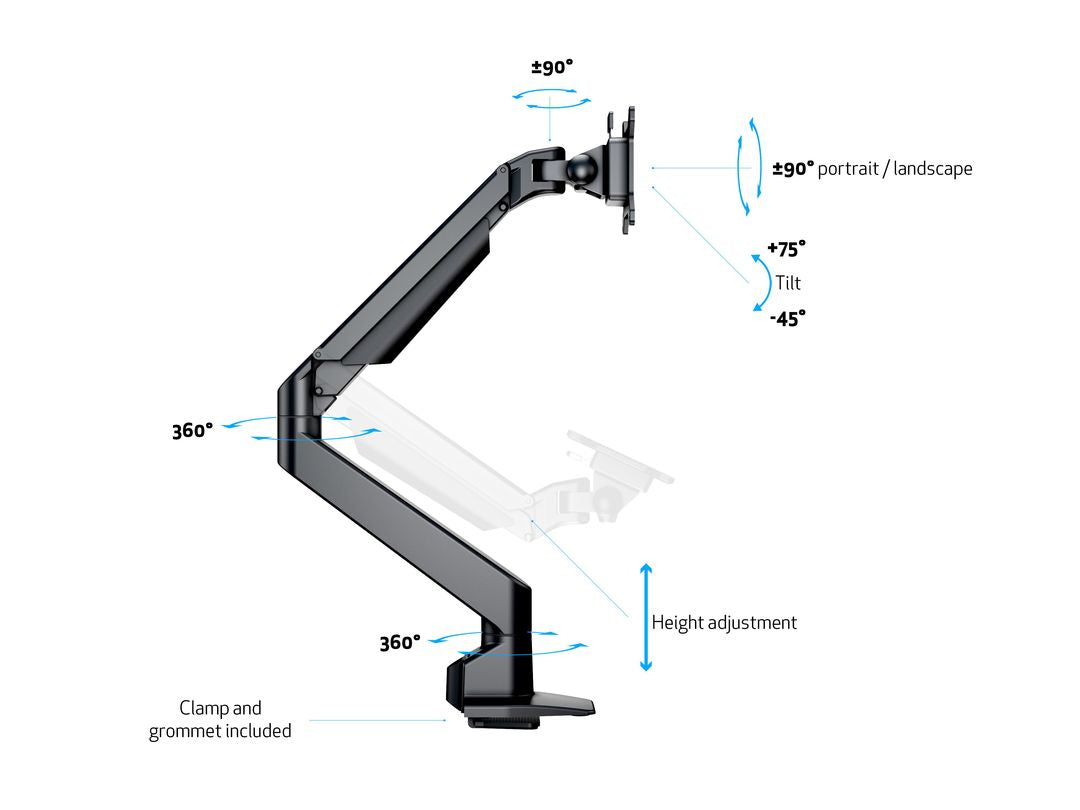 Multibrackets 7174 support d'écran plat pour bureau 81,3 cm (32") Noir