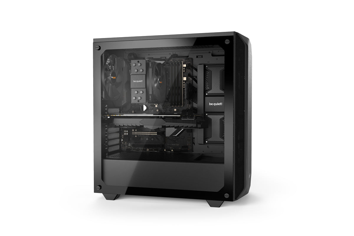 be quiet! Pure Base 500 Noir, Boîtier PC Vitré, Mini ATX / Micro ATX / ATX, 2 Ventilateurs Pure Wings 2 140 mm