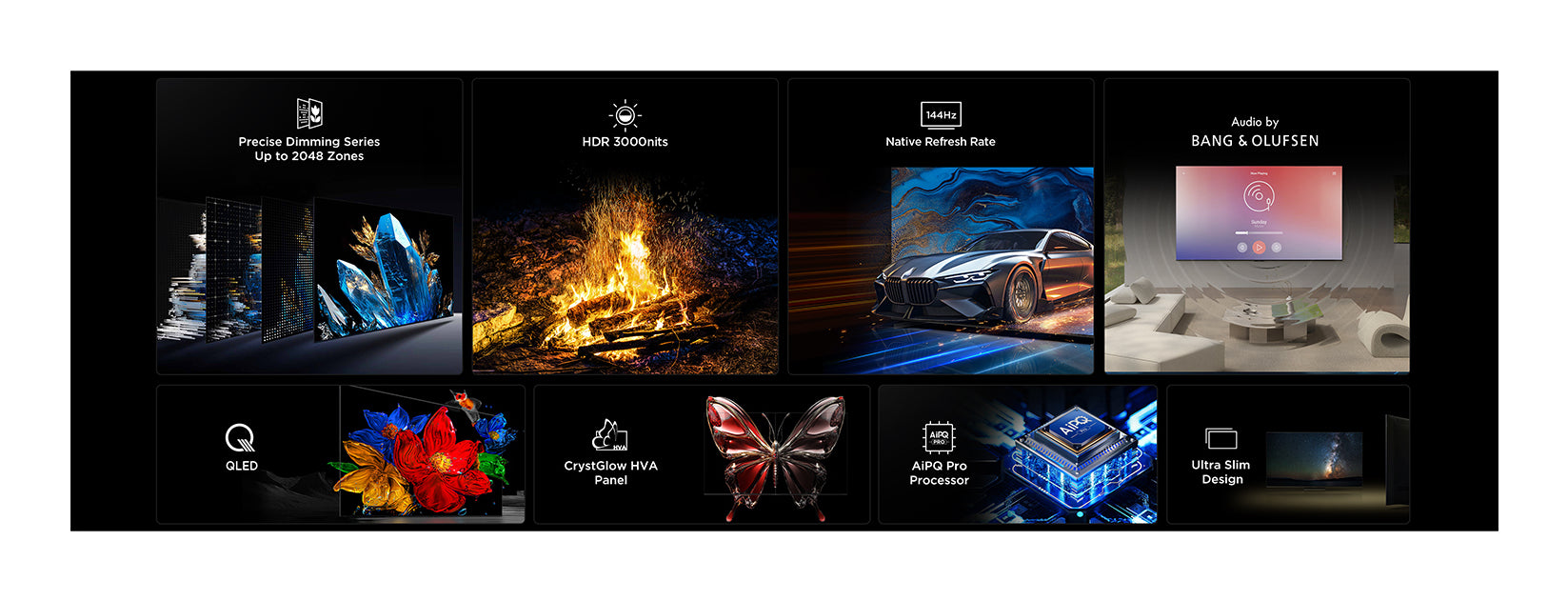 TCL 55C7K TV 139,7 cm (55") 4K Ultra HD Smart TV Wifi Métallique 2600 cd/m²