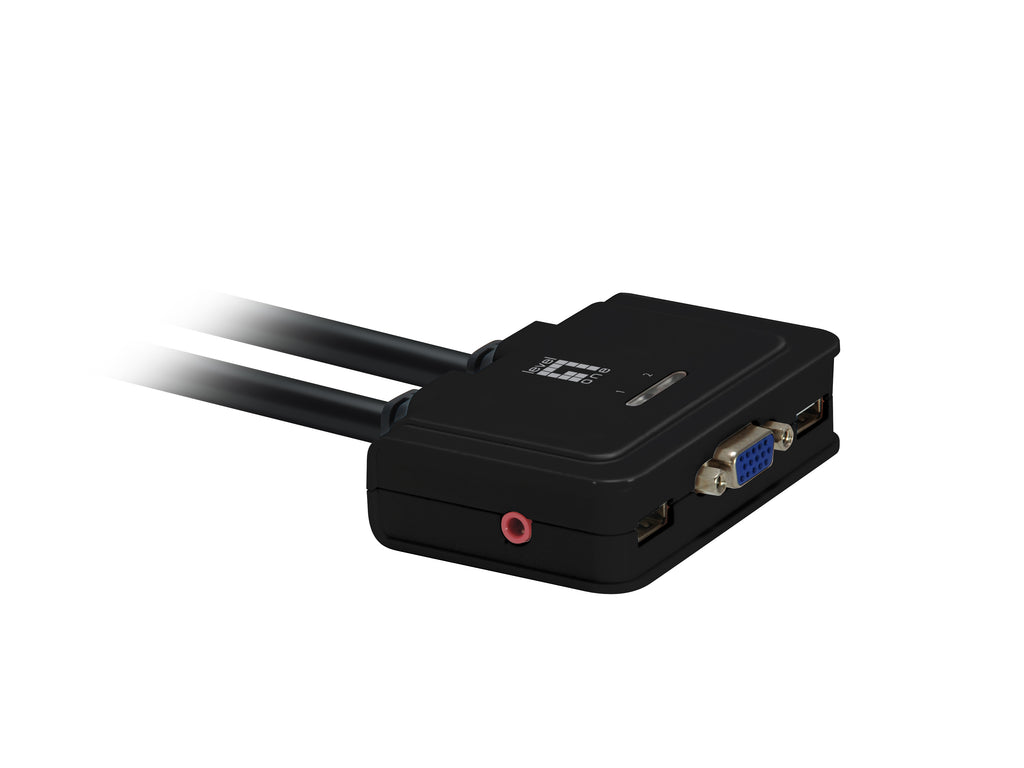 LevelOne KVM-0223 commutateur écran, clavier et souris Noir