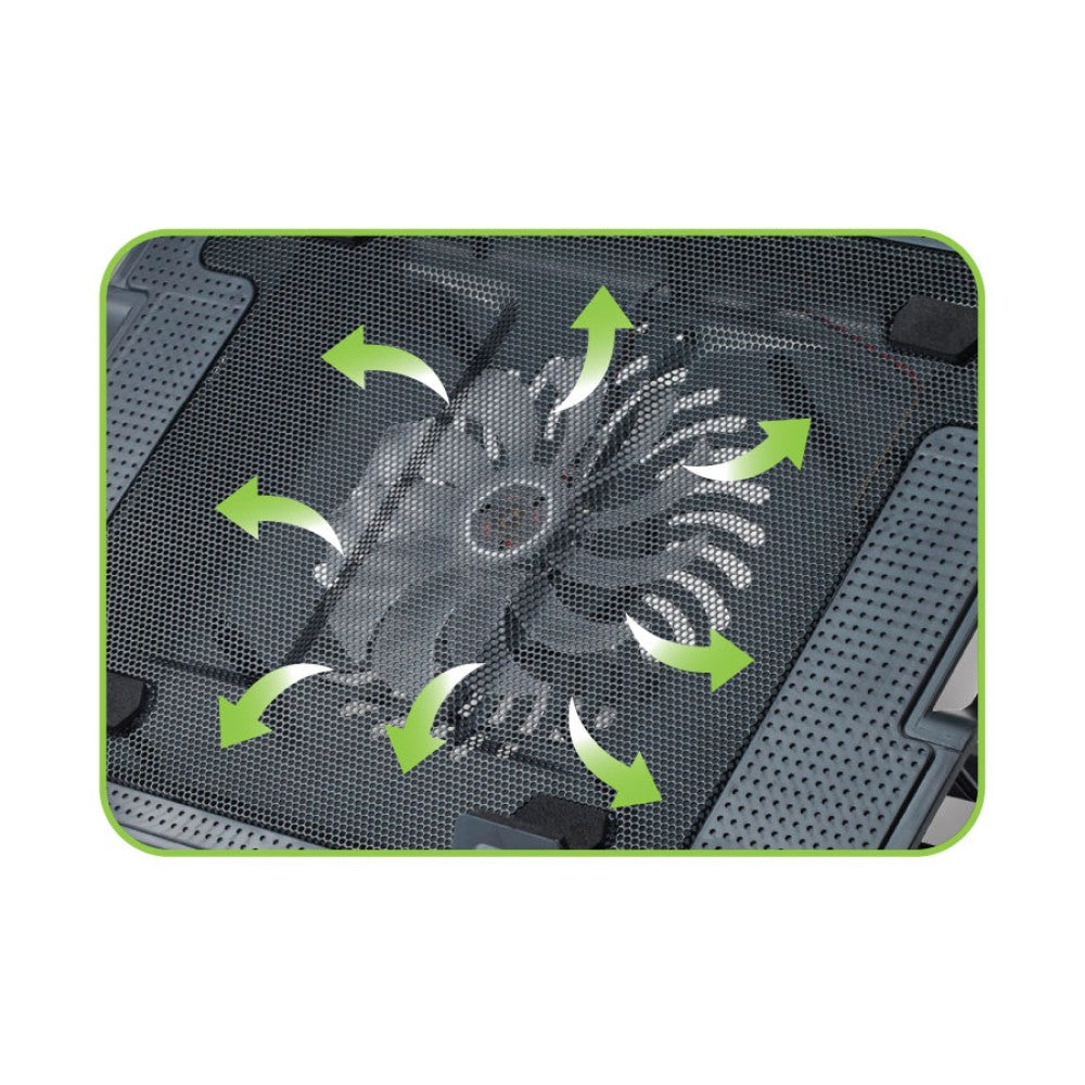 Techly ICOOL-CP12TY système de refroidissement pour ordinateurs portables 43,9 cm (17.3") 1400 tr/min Noir