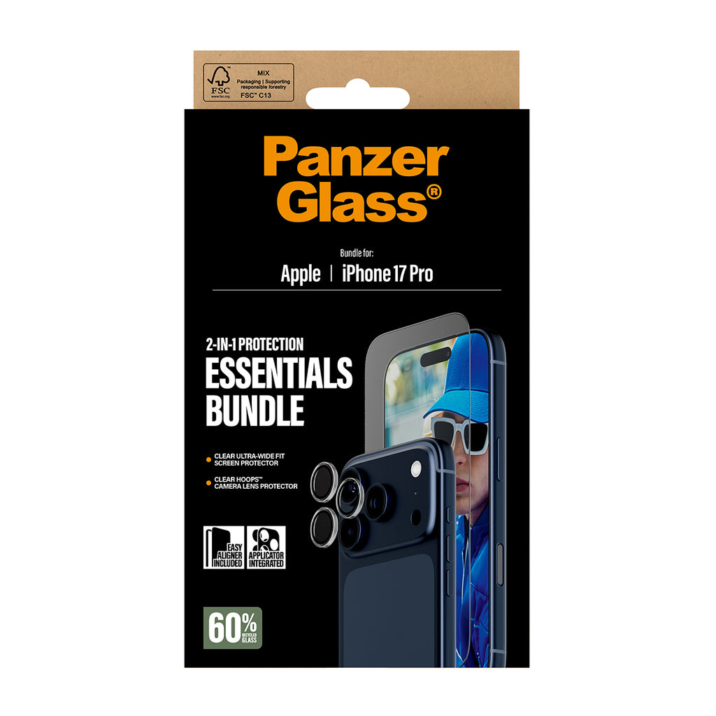 PanzerGlass PanzerGlass ® 2-in-1 Essentials Bundle iPhone 17 Pro Protection d'écran transparent Apple 1 pièce(s)