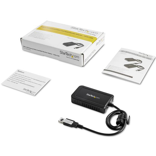 StarTech.com Adaptateur Vidéo USB 2.0 vers VGA, Carte Graphique Externe, 1920x1200