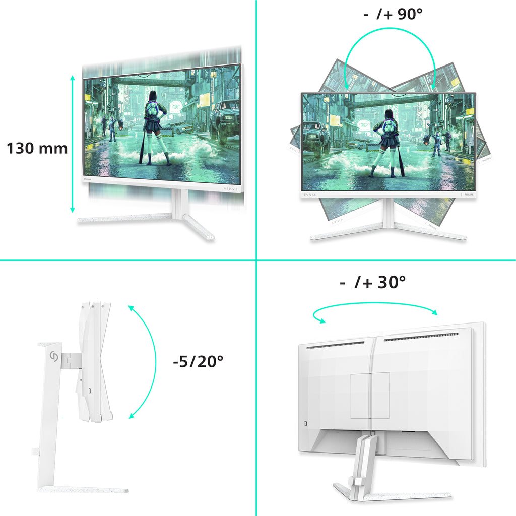 Philips Evnia 3000 24M2N3201P/00 écran plat de PC 60,5 cm (23.8") 1920 x 1080 pixels Full HD LCD Blanc