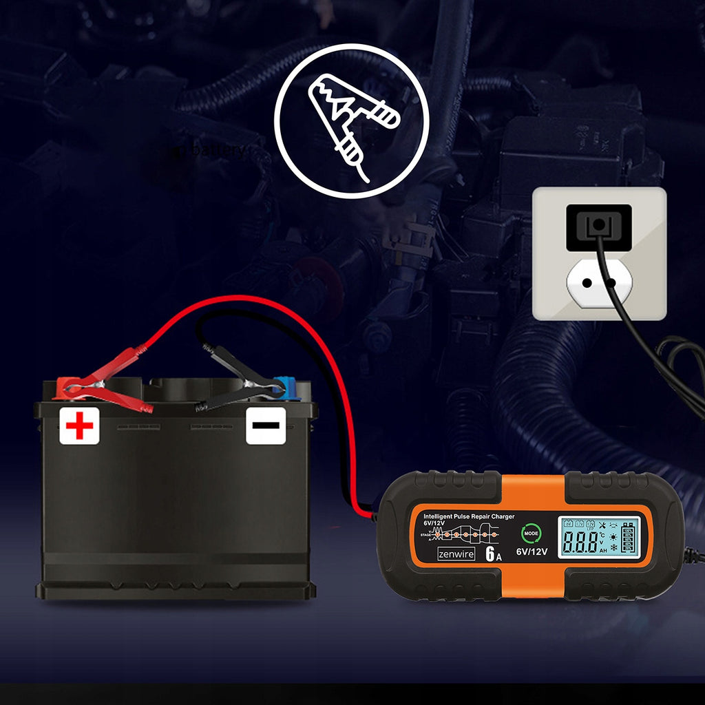 Chargeur-redresseur de batterie de voiture avec fonction de réparation AGM 6 V / 12 V Zenwire JMD-6S