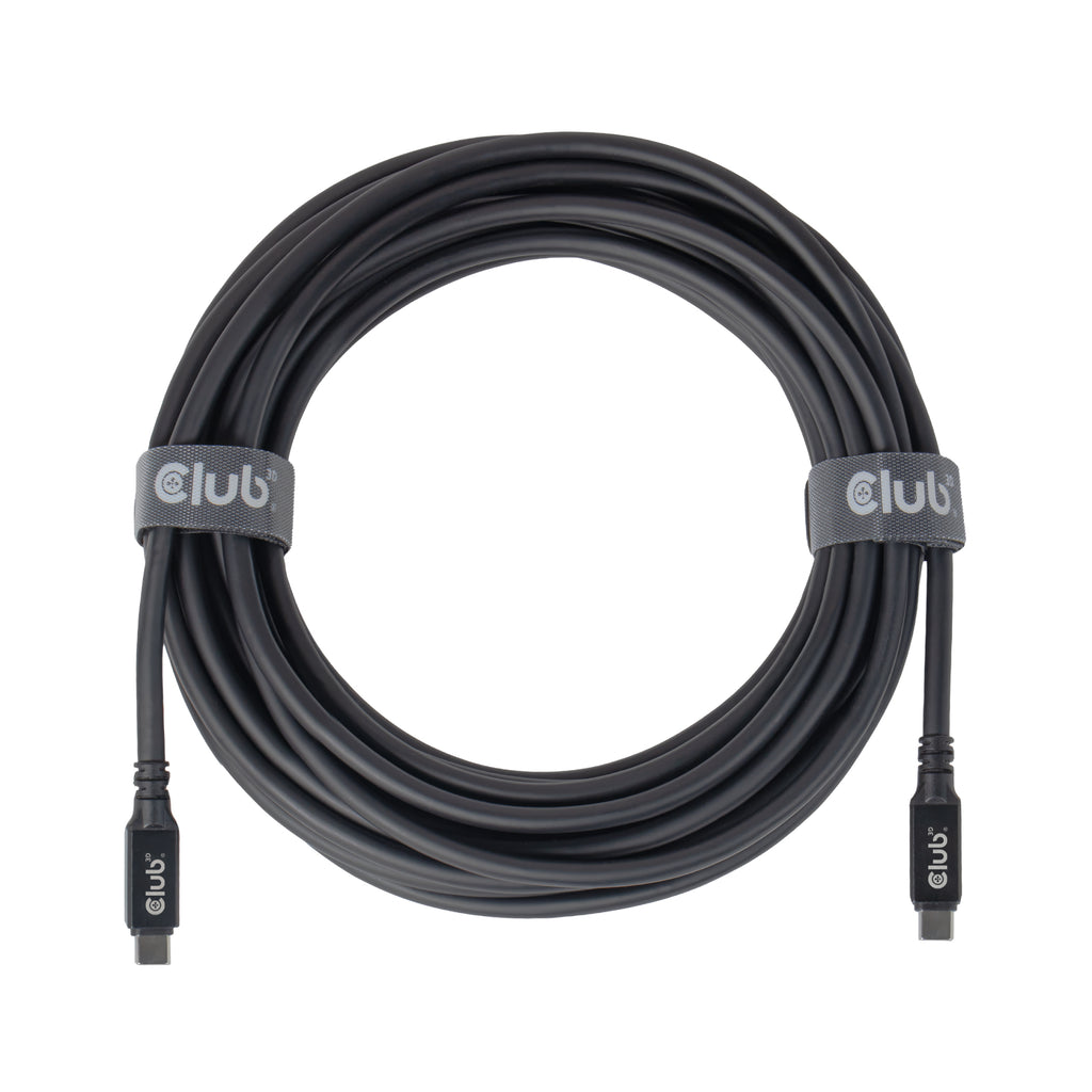 CLUB3D Câble USB-C® 8K 60 Hz, 100 W, 20 Gbps, USB4, 9 m / 29,53 pieds