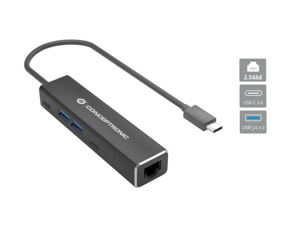 Conceptronic ABBY14B station d'accueil Avec fil USB 3.2 Gen 1 (3.1 Gen 1) Type-C Gris