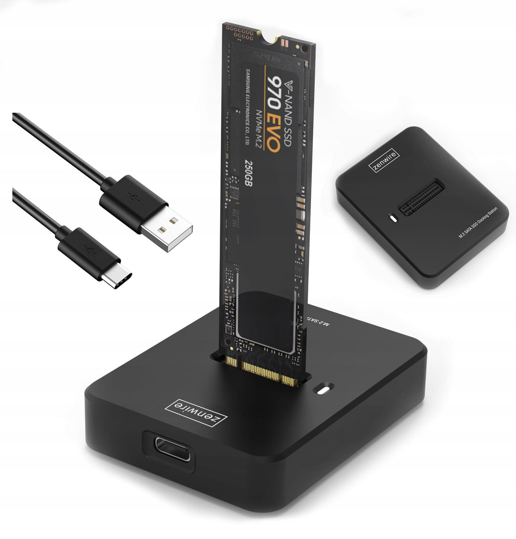 Adaptateur SSD M.2 NVMe PCIe/SATA NGFF, boîtier de disque M.2, USB-C 10 Gbit/s, Zenwire SD-03
