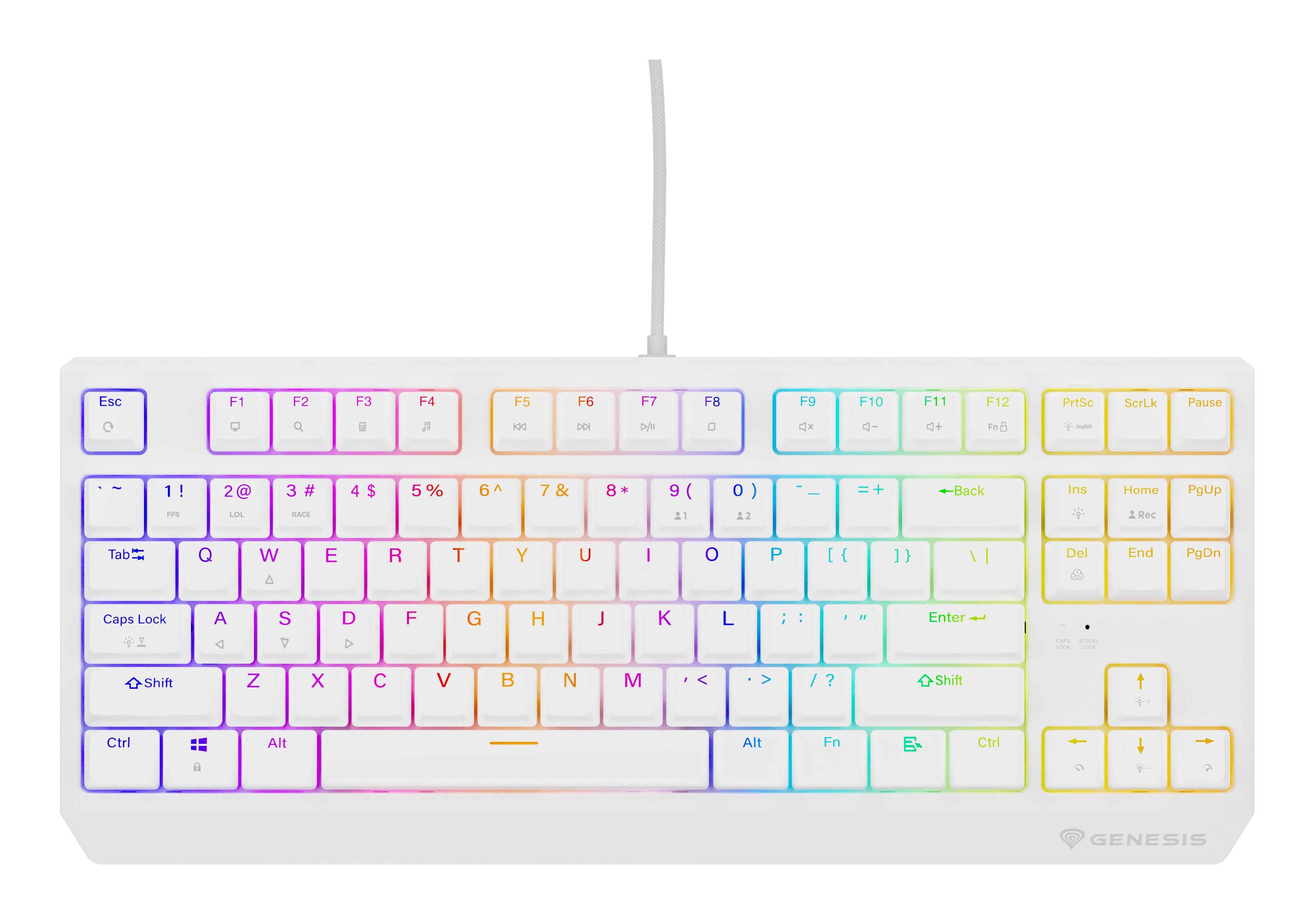 GENESIS Thor 230 TKL clavier Gaming USB QWERTY Anglais américain Blanc