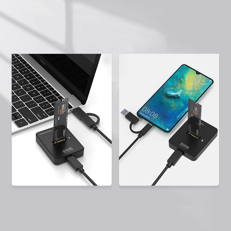 Adaptateur SSD M.2 NVMe PCIe/SATA NGFF, boîtier de disque M.2, USB-C 10 Gbit/s, Zenwire SD-03