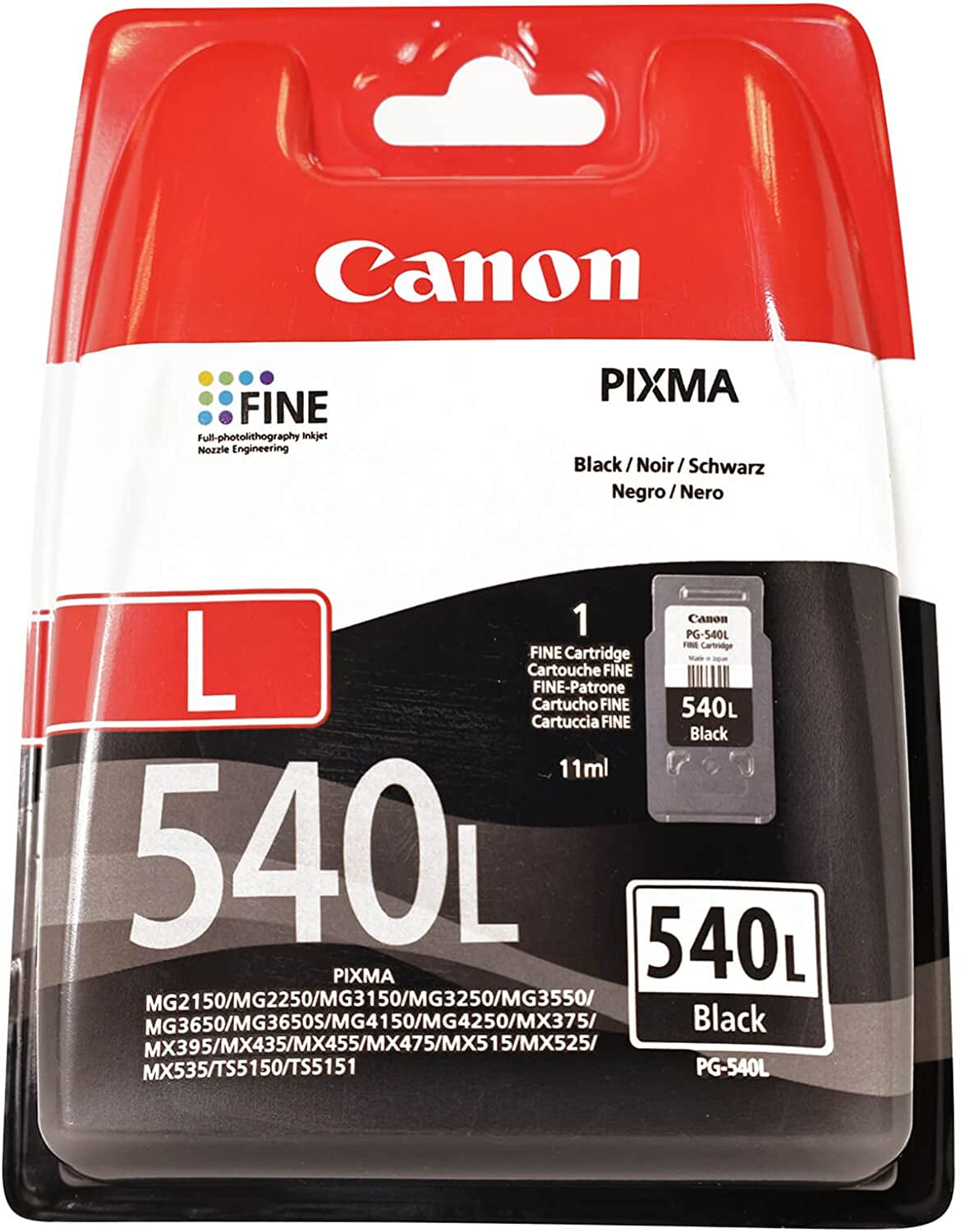 Canon PG-540L cartouche d'encre 1 pièce(s) Original Rendement standard Noir
