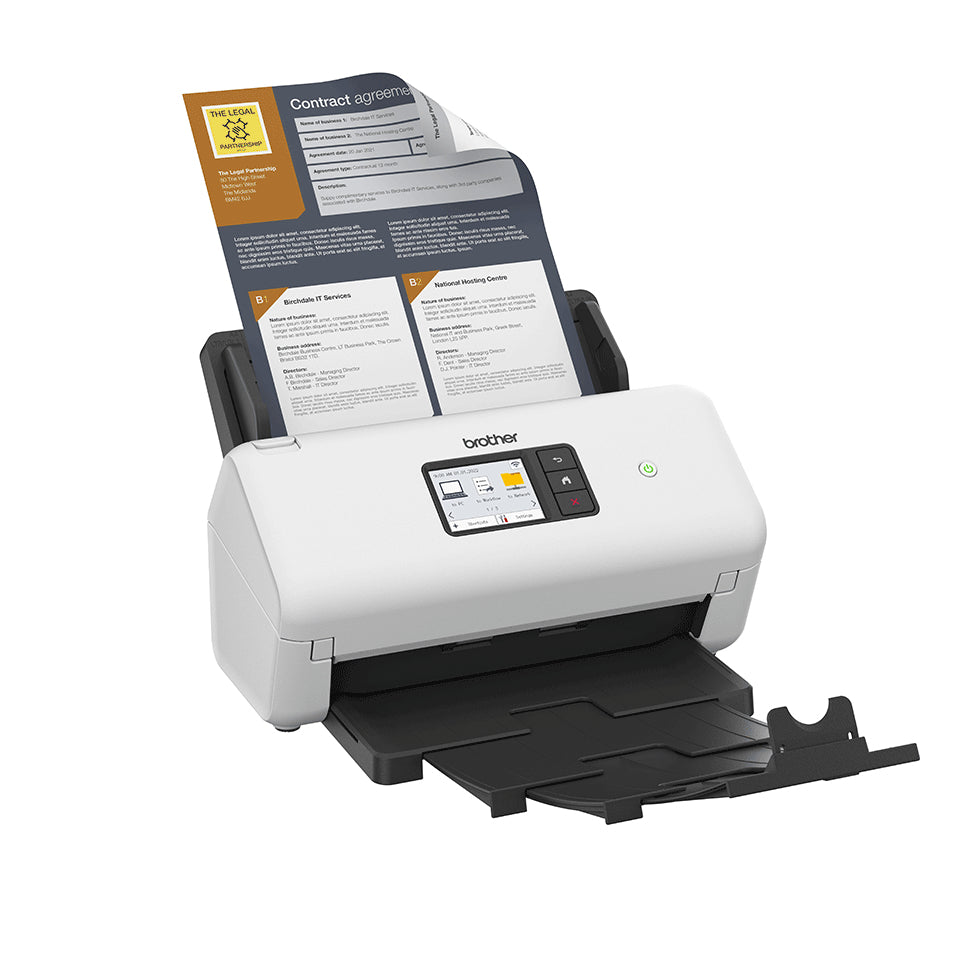Brother ADS-4550W scanner Scanner ADF 600 x 600 DPI Noir, Blanc