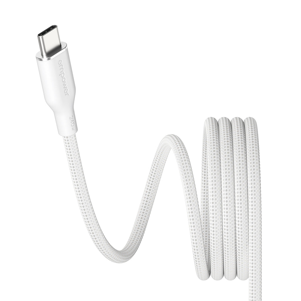 PanzerGlass empower™ by ® Magnetic 240W USB-C to USB-C Cable | USB 2.0 | 1.5M | Silver White câble USB Blanc